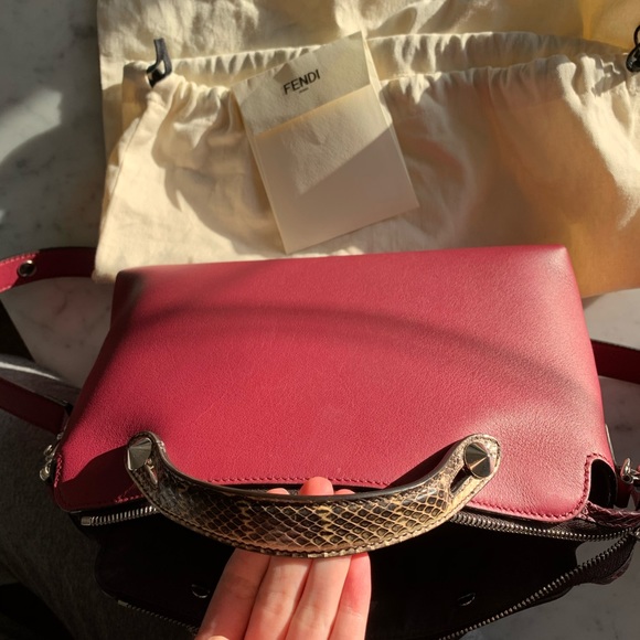 ❌SOLDto fashionphile❌Fendi By the way with snakeskin satchel - Picture 11 of 15